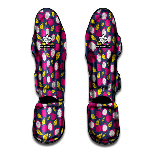 Purple Pitaya Pattern Print Muay Thai Shin Guard