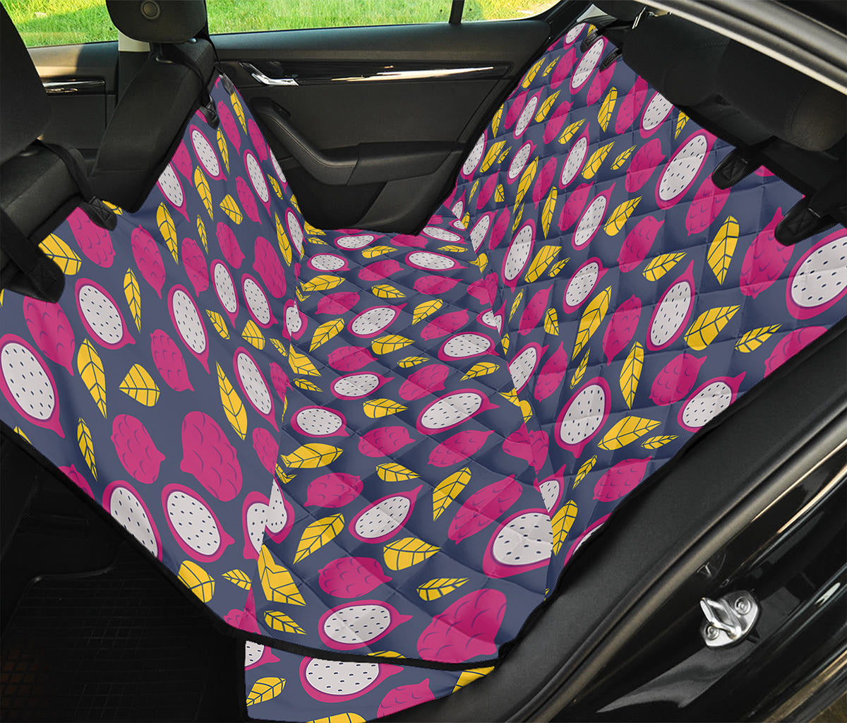 Purple Pitaya Pattern Print Pet Car Back Seat Cover