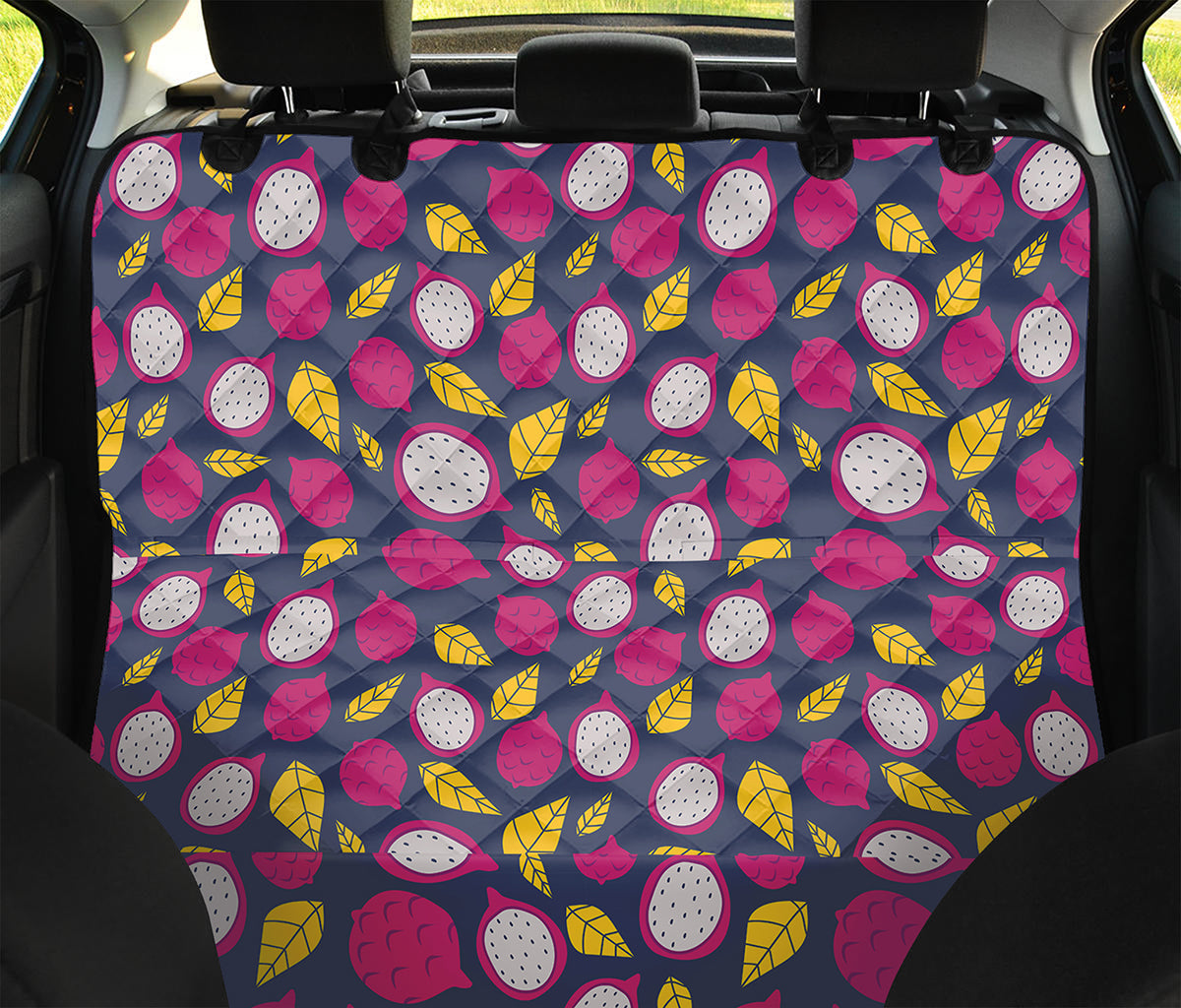 Purple Pitaya Pattern Print Pet Car Back Seat Cover