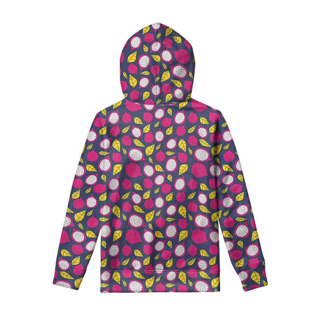 Purple Pitaya Pattern Print Pullover Hoodie