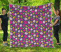 Purple Pitaya Pattern Print Quilt