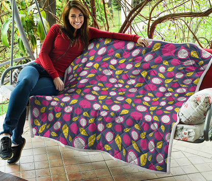 Purple Pitaya Pattern Print Quilt