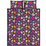 Purple Pitaya Pattern Print Quilt Bed Set