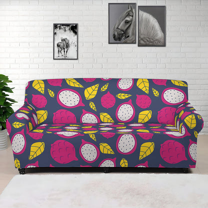 Purple Pitaya Pattern Print Sofa Cover