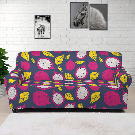Purple Pitaya Pattern Print Sofa Cover