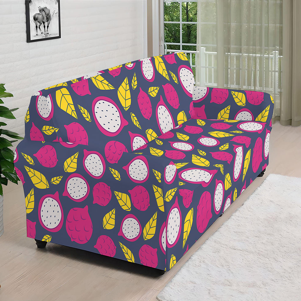 Purple Pitaya Pattern Print Sofa Cover