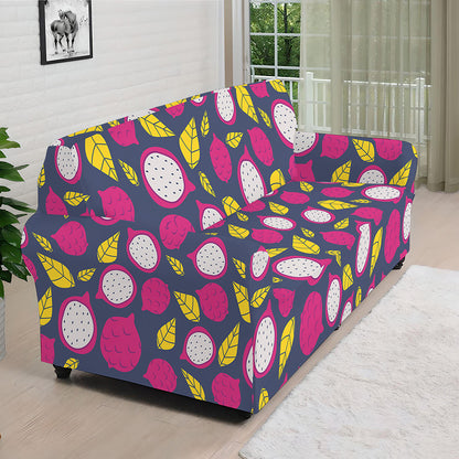 Purple Pitaya Pattern Print Sofa Cover
