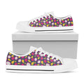 Purple Pitaya Pattern Print White Low Top Sneakers