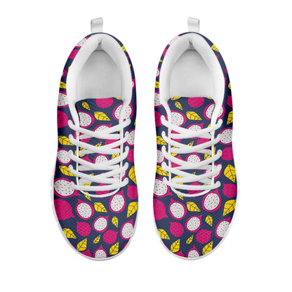 Purple Pitaya Pattern Print White Sneakers