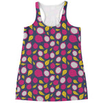 Purple Pitaya Pattern Print Women's Racerback Tank Top