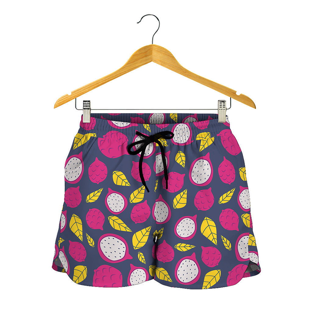 Purple Pitaya Pattern Print Women's Shorts