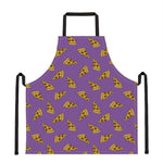 Purple Pizza Pattern Print Apron