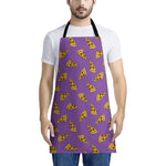 Purple Pizza Pattern Print Apron