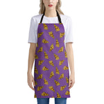 Purple Pizza Pattern Print Apron