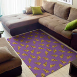 Purple Pizza Pattern Print Area Rug