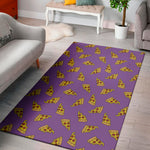 Purple Pizza Pattern Print Area Rug
