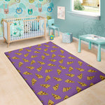 Purple Pizza Pattern Print Area Rug