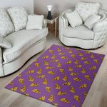 Purple Pizza Pattern Print Area Rug