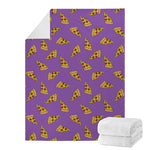 Purple Pizza Pattern Print Blanket