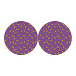 Purple Pizza Pattern Print Car Coasters