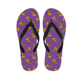 Purple Pizza Pattern Print Flip Flops