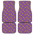 Purple Pizza Pattern Print Front and Back Car Floor Mats