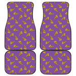 Purple Pizza Pattern Print Front and Back Car Floor Mats