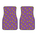 Purple Pizza Pattern Print Front Car Floor Mats