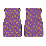 Purple Pizza Pattern Print Front Car Floor Mats