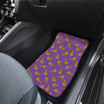 Purple Pizza Pattern Print Front Car Floor Mats