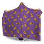 Purple Pizza Pattern Print Hooded Blanket