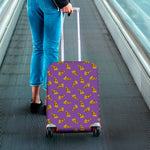 Purple Pizza Pattern Print Luggage Cover