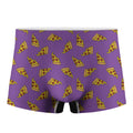 Purple Pizza Pattern Print Men's Boxer Briefs
