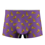 Purple Pizza Pattern Print Men's Boxer Briefs