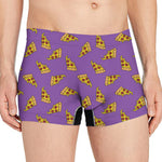 Purple Pizza Pattern Print Men's Boxer Briefs