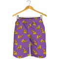 Purple Pizza Pattern Print Men's Shorts