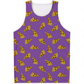 Purple Pizza Pattern Print Men's Tank Top