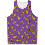 Purple Pizza Pattern Print Men's Tank Top
