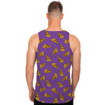 Purple Pizza Pattern Print Men's Tank Top