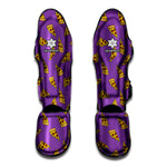 Purple Pizza Pattern Print Muay Thai Shin Guard