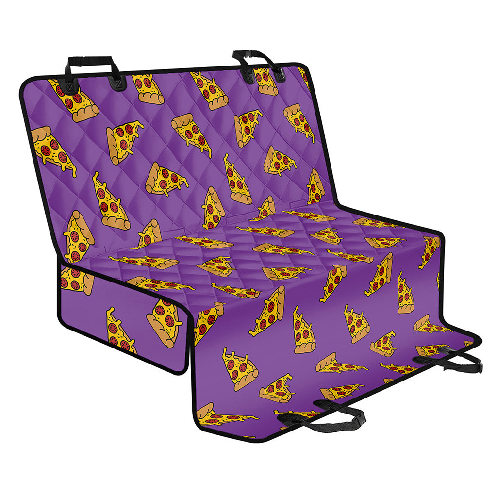 Purple Pizza Pattern Print Pet Car Back Seat Cover