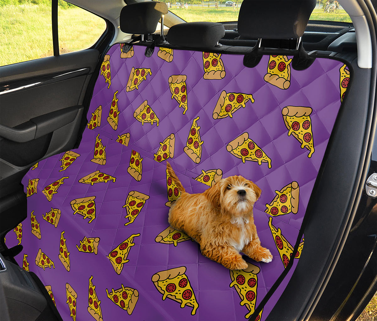 Purple Pizza Pattern Print Pet Car Back Seat Cover