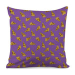 Purple Pizza Pattern Print Pillow Cover