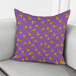 Purple Pizza Pattern Print Pillow Cover