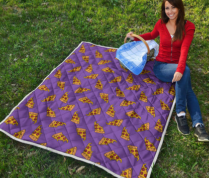 Purple Pizza Pattern Print Quilt