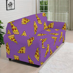 Purple Pizza Pattern Print Sofa Cover