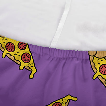 Purple Pizza Pattern Print Sofa Cover