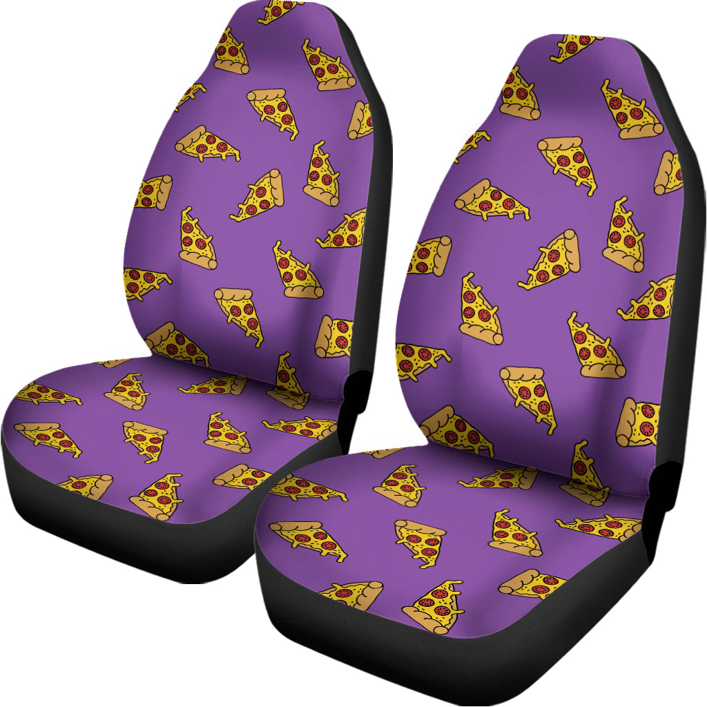 Purple Pizza Pattern Print Universal Fit Car Seat Covers