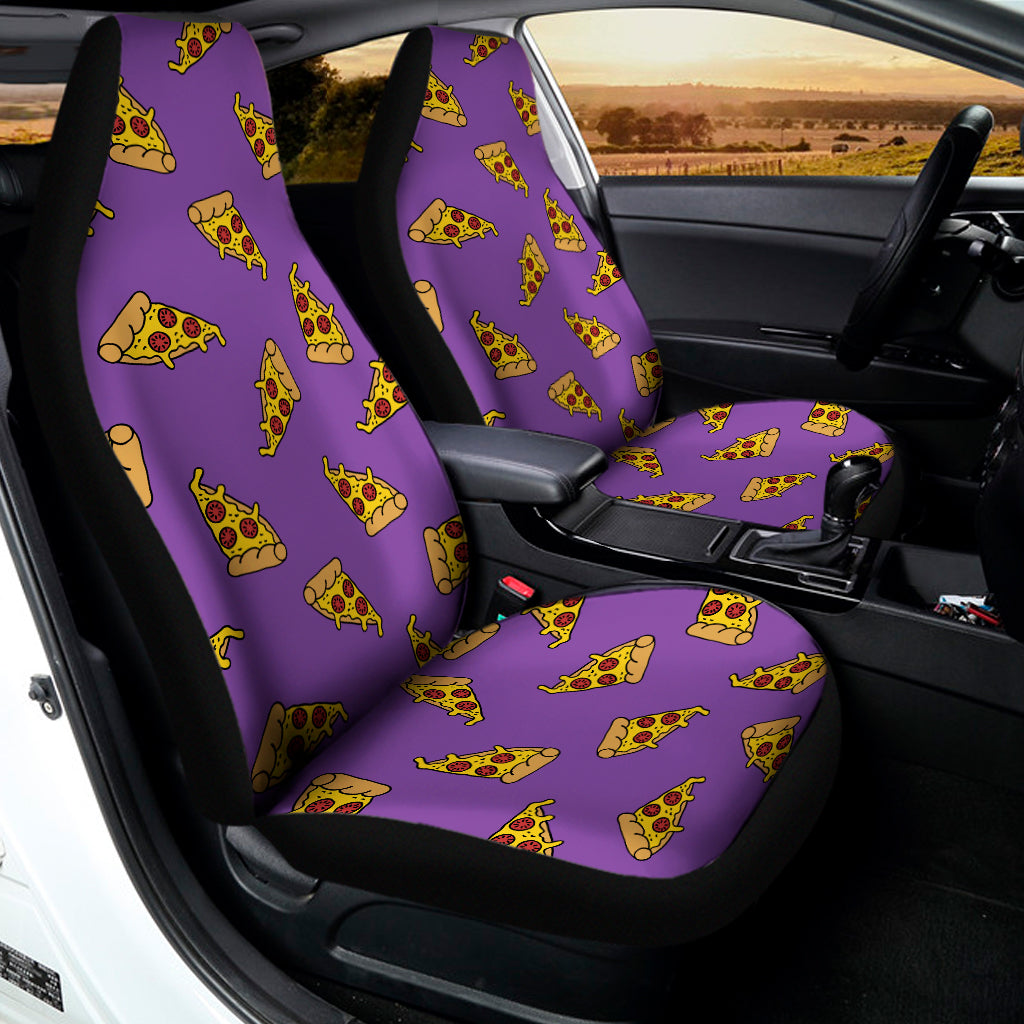 Purple Pizza Pattern Print Universal Fit Car Seat Covers