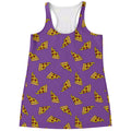 Purple Pizza Pattern Print Women's Racerback Tank Top